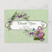 Blumen im Sommer - Danke Ankündigungspostkarte (Vorderseite)