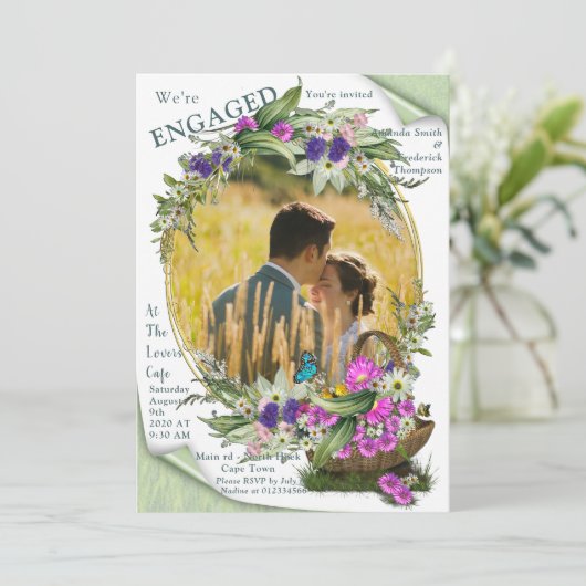 Blumen im Sommer Einladung (Stehend Vorderseite)