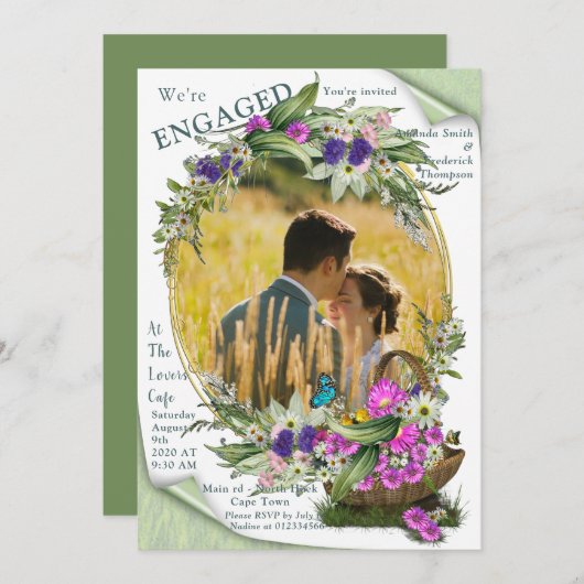 Blumen im Sommer Einladung (Vorne/Hinten)