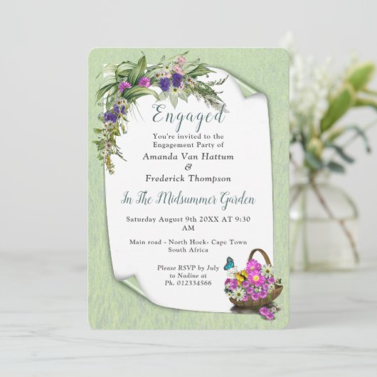 Blumen im Sommer Einladung (Stehend Vorderseite)