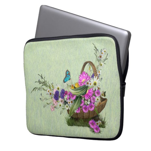 Blumen im Sommer Laptopschutzhülle (Vorderseite Links)