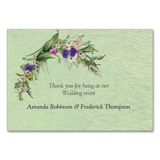 Blumen im Sommer Tischnummer (Rückseite)