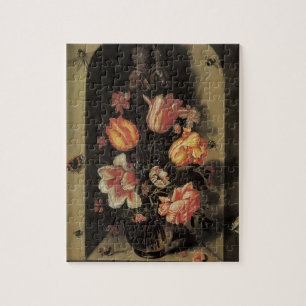 Blumen im Vasen, Vintage Barock Blumensstillleben Puzzle