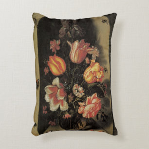 Blumen im Vasen, Vintage Barock Blumenvase Stillle Dekokissen