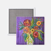 Blumen im Vasenmagnet Magnet (Vorderseite/Rückseite)