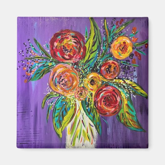 Blumen im Vasenmagnet Magnet (Vorne)