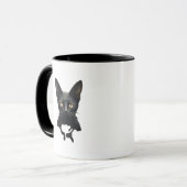 Blumen im Whimsigoth-Gotik-Stil mit Kätzchen und M Tasse (Vorderseite Links)