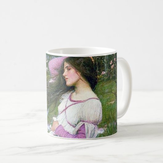 Blumen im Wind, John William Waterhouse Kaffeetasse (VorderseiteRechts)