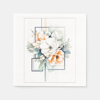 Blumen im Würfelrahmen: Hochzeitsservietten Serviette