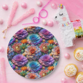 Blumen in 3D Pappteller (Party)