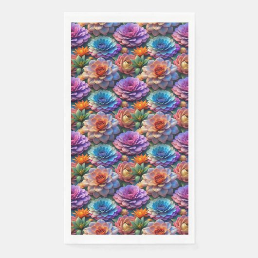 Blumen in 3D Serviette (Vorderseite)