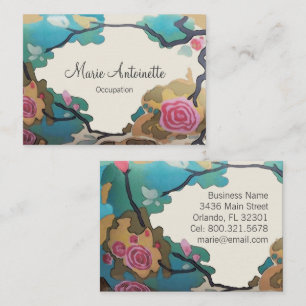 Blumen in Aquarell FARBMETHODEN/PAPIER/FORMATE - Visitenkarte