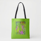 Blumen in Chartreuse, Rosa und Marigold Tasche (Vorderseite)