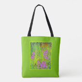 Blumen in Chartreuse, Rosa und Marigold Tasche (Rückseite)