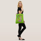 Blumen in Chartreuse, Rosa und Marigold Tasche (Am Model)
