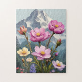 Blumen in den Bergen Puzzle (Vertikal)