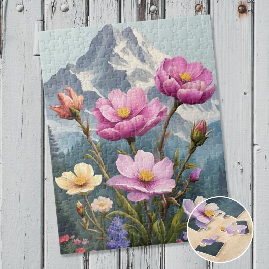 Blumen in den Bergen Puzzle