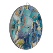 Blumen in den verschiedenen Schatten von Lila und Dartscheibe (Vorderseite Links)