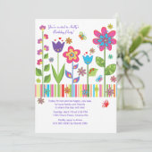 Blumen in der Garten-Einladung Einladung (Stehend Vorderseite)