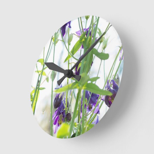 Blumen in der Natur. Runde Wanduhr (Winkel)