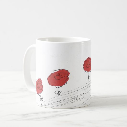 Blumen in der roten Tasse (Vorderseite Links)