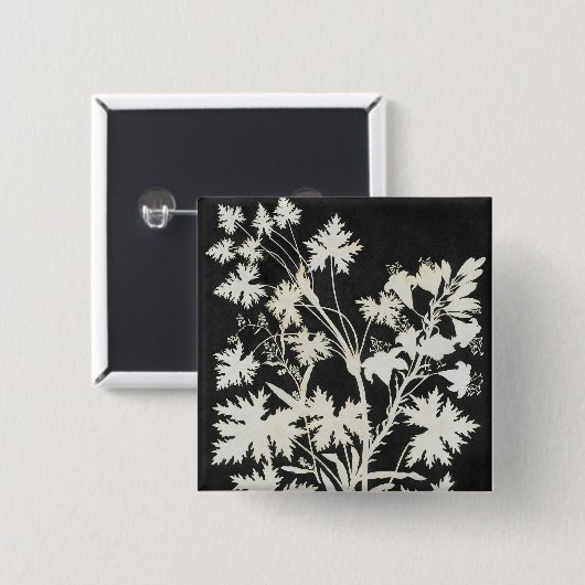 Blumen in der Silhouette Button (Vorne & Hinten)