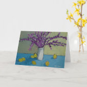 Blumen in der Vasen-Gruß-Karte. Blumen u. Zitronen Karte (Gelbe Blume)