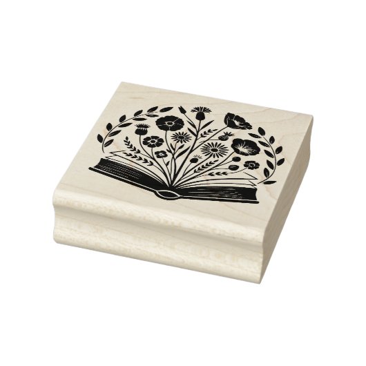 Blumen in einem Buch Gummistempel (Stempel)