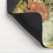 Blumen in einem Delft-Glas (Öl auf Platte) Mousepad (Ecke)