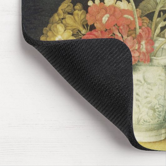 Blumen in einem Delft-Glas (Öl auf Platte) Mousepad (Ecke)
