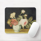 Blumen in einem Delft-Glas (Öl auf Platte) Mousepad (Mit Mouse)