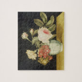 Blumen in einem Delft-Glas (Öl auf Platte) Puzzle (Vertikal)