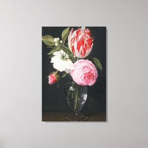 Blumen in einem Glasvase Leinwanddruck