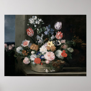 Blumen in einem Korb, 1650-56 Poster