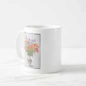 Blumen in einem Schwarzweiss-Krug Kaffeetasse (Vorderseite Links)
