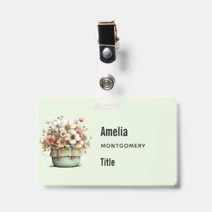 Blumen in einem Topf Cozy Shabby Cute Florist Ausweis