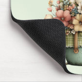 Blumen in einem Topf Gemütlich Shabby Cute Mousepad (Ecke)