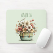 Blumen in einem Topf Gemütlich Shabby Cute Mousepad (Mit Mouse)