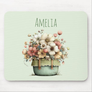 Blumen in einem Topf Gemütlich Shabby Cute Mousepad
