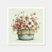 Blumen in einem Topf Gemütlich Shabby Cute Serviette (Vorderseite)