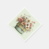 Blumen in einem Topf Gemütlich Shabby Cute Serviette (Ecke)