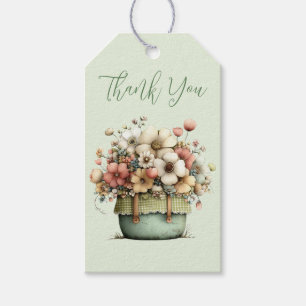 Blumen in einem Topf Gemütlich Shabby Niedlich Dan Geschenkanhänger