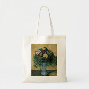 Blumen in einer blauen Vase von Paul Cezanne Vinta Tragetasche