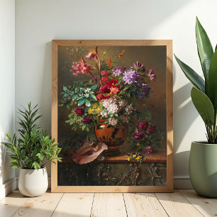 Blumen in einer griechischen Vase von J.J. van Os Poster