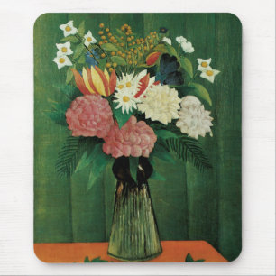 Blumen in einer grünen Vase Mousepad