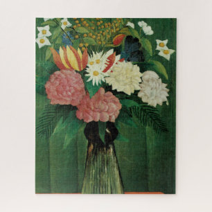 Blumen in einer grünen Vase Puzzle
