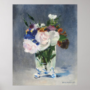 Blumen in einer Kristallvase (c.1882) Edouard Mane Poster
