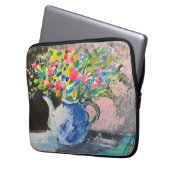 Blumen in einer Teekanne, Boho-Stil Laptopschutzhülle (Vorderseite Links)
