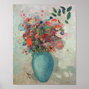 Blumen in einer Türkisvase, um 1912 Poster