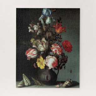 Blumen in einer Vase mit Muscheln und Insekten Puzzle